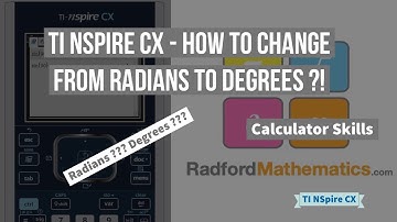 TI NSpire CX - How to Change from Radians to Degrees