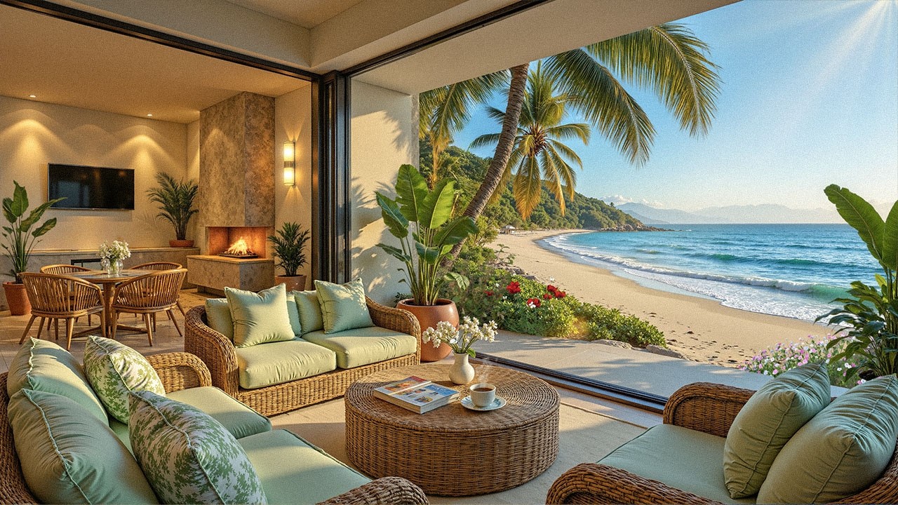 Утренний Джаз Для Позитивного Настроения | Нежный Джаз И Природная Атмосфера В Роскошном Номере Для