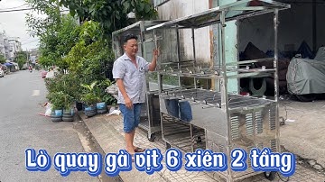 Lò quay gà vịt 6 xiên 2 tầng giá rẻ