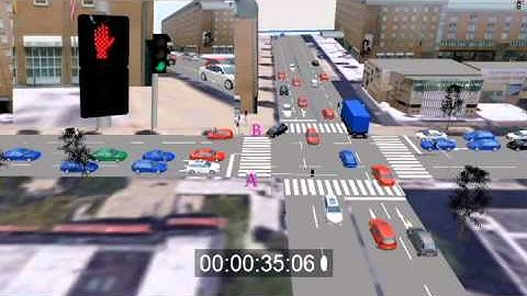 Traffic Simulation Vissim - 500 cars/h - 4 Lanes