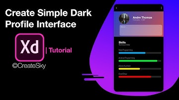 CREATE SIMPLE DARK MODE USER PROFILE IN ADOBE XD | CREATESKY