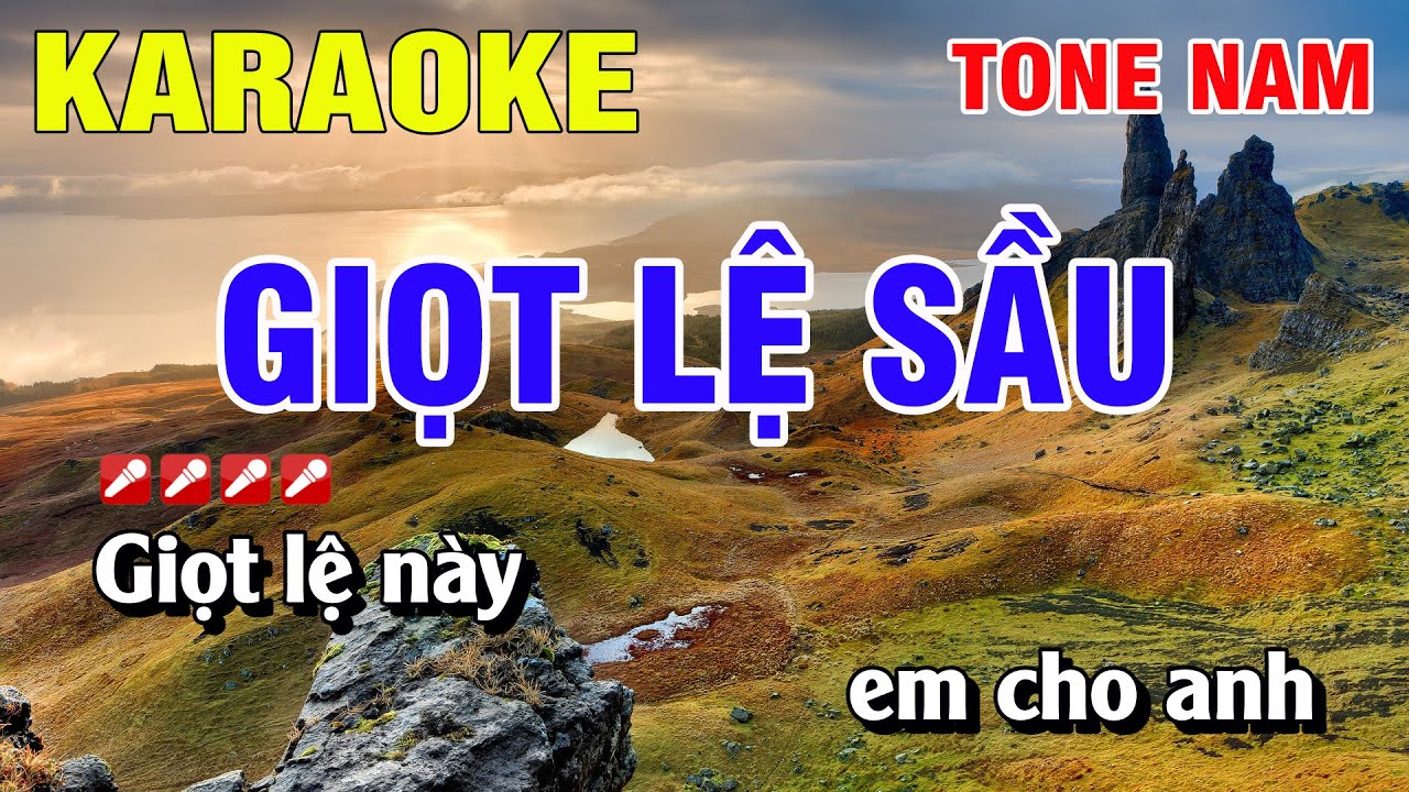 Karaoke Giọt Lệ Sầu Tone Nam Nhạc Sống | Nguyễn Linh