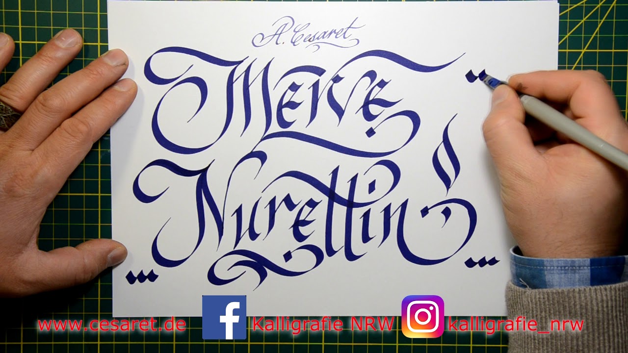 Kaligrafi dersleri isim yazma 11 - Abdurrahman Cesaret