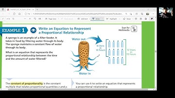 EnVision Grade 7 Accelerated Pre-Algebra 3-4: Proportional Relationships Constant of Proportionality