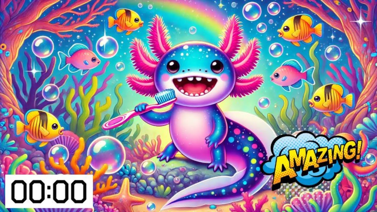 Brush Like An Axolotl Magic Toothbrush Timer | Toothbrushing Song for Kids