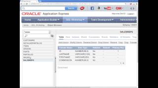 Introduction to Oracle: Application Express Table Creation