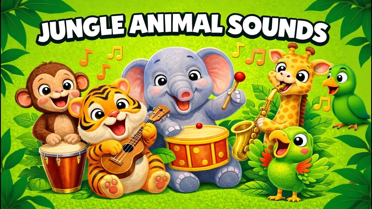 Jungle Animal Sounds Song – Learn Roar, Ribbit, Squawk & More! - YouTube