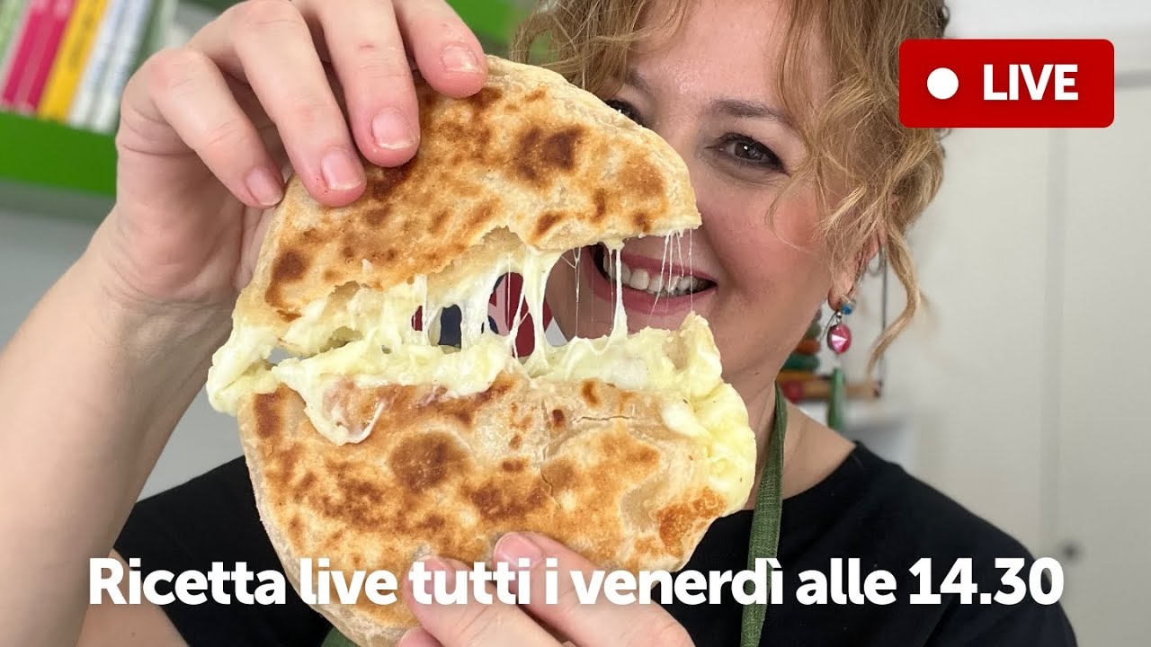 INCREDIBILE facile e veloce 🤩 Niente forno niente lievito per fare un pane farcito buonissimo 🔴 Live