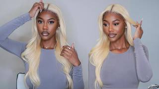 BALD CAP METHOD 🔥 THE BEST BARBIE BLONDE 613 WIG INSTALL + CURLS | NO BABY HAIRS FT. YOLISSA HAIR