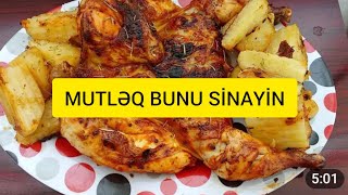 Nar kimi qızarmış tabaka 😋/ Crispy roasted chicken! 🍗🔥