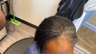 Putting a relaxer on salt and pepper hair