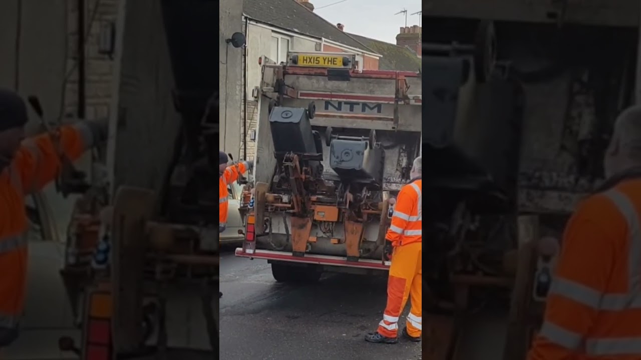 NTM Narrow Access Bin Lorry With Zoller Lifters collecting Black Bins 