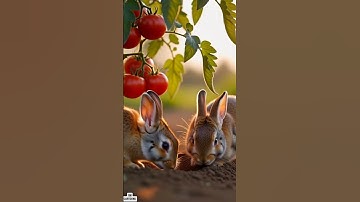 The Rabbit saved Tomato plant from drying up 😭#ai #tree #save #watering #animalstory #explore #ai