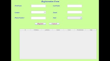 Registeration Form With JTable in Java Using Eclipse