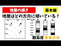 中学理科「地層の傾き」柱状図から地層が低くなっている方向を調べる