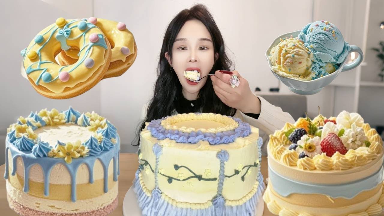 Asmr🍰Eating 🍰 (Soft And Waxy Sound) 크림丨먹방丨Mukbang丨Satisfying丨Eatings