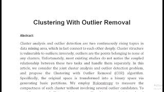 Clustering With Outlier Removal