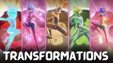 Sleeping Syren All Miraculous Transformations | Unification | Power Up