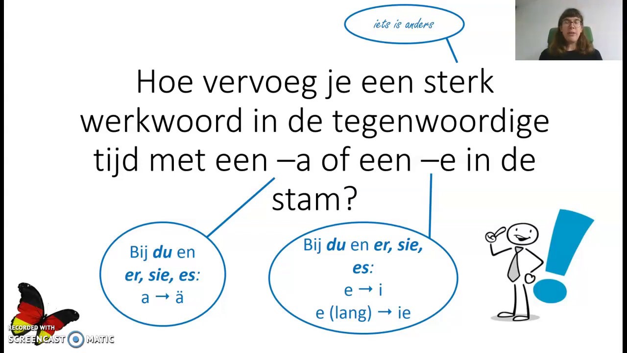 Sterke werkwoorden met een -a of -e in de stam - YouTube