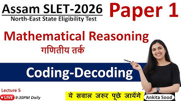 Coding-Decoding MCQs in Mathematical Reasoning for Assam SLET | Assam SLET 2026  Paper 1