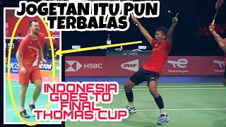 JOGETAN ITU PUN TERBALASKAN Celebration Badminton Indonesia goes to Final Thomas Cup #shorts