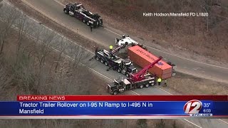 Tractor Trailer Rollover Stops Traffic on I-95, I-495 Ramp
