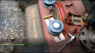 Toro TimeMaster & TurfMaster Mower Replacing Stock Blade Idle Pulleys with Commercial Grade Pulleys.