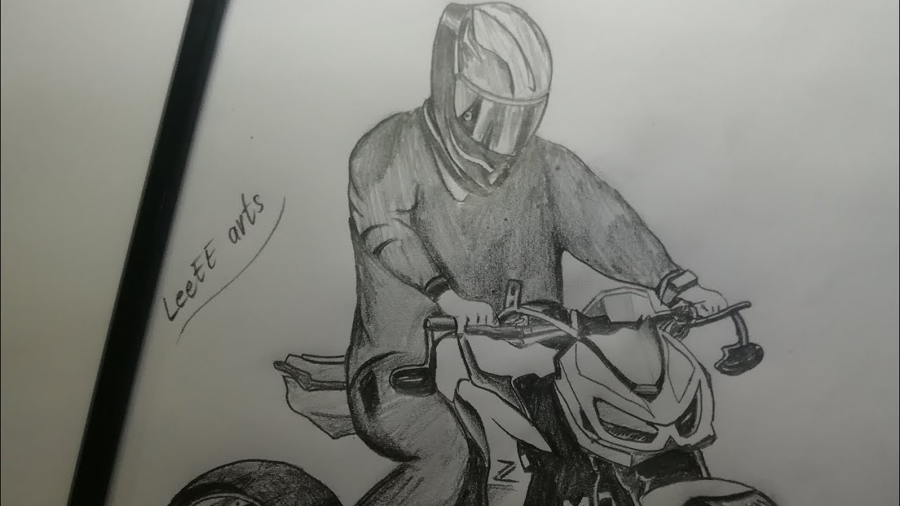 Motorbike Drawings by Angela of Pencil Sketch Portraits