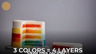 4-Layer Rainbow Cake Color Mixing Hack