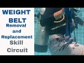 Weight belt removal and replacement divemaster  padi idc skills circuit