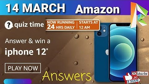 Amazon Daily Quiz Time Answers 14 MARCH | Fun Zone Quiz Time
