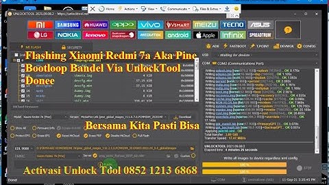 Flashing Xiaomi Redmi 7a Aka Pine Bootloop Bandel Via UnlockTool