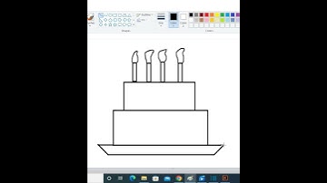 How to make birthday cake by ms paint.#shorts# birthday cake design. Drawing vedio.