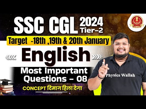 SSC CGL Tier 2 English 2024 | SSC CGL English Most Important Questions - 08 | By Bhragu Sir