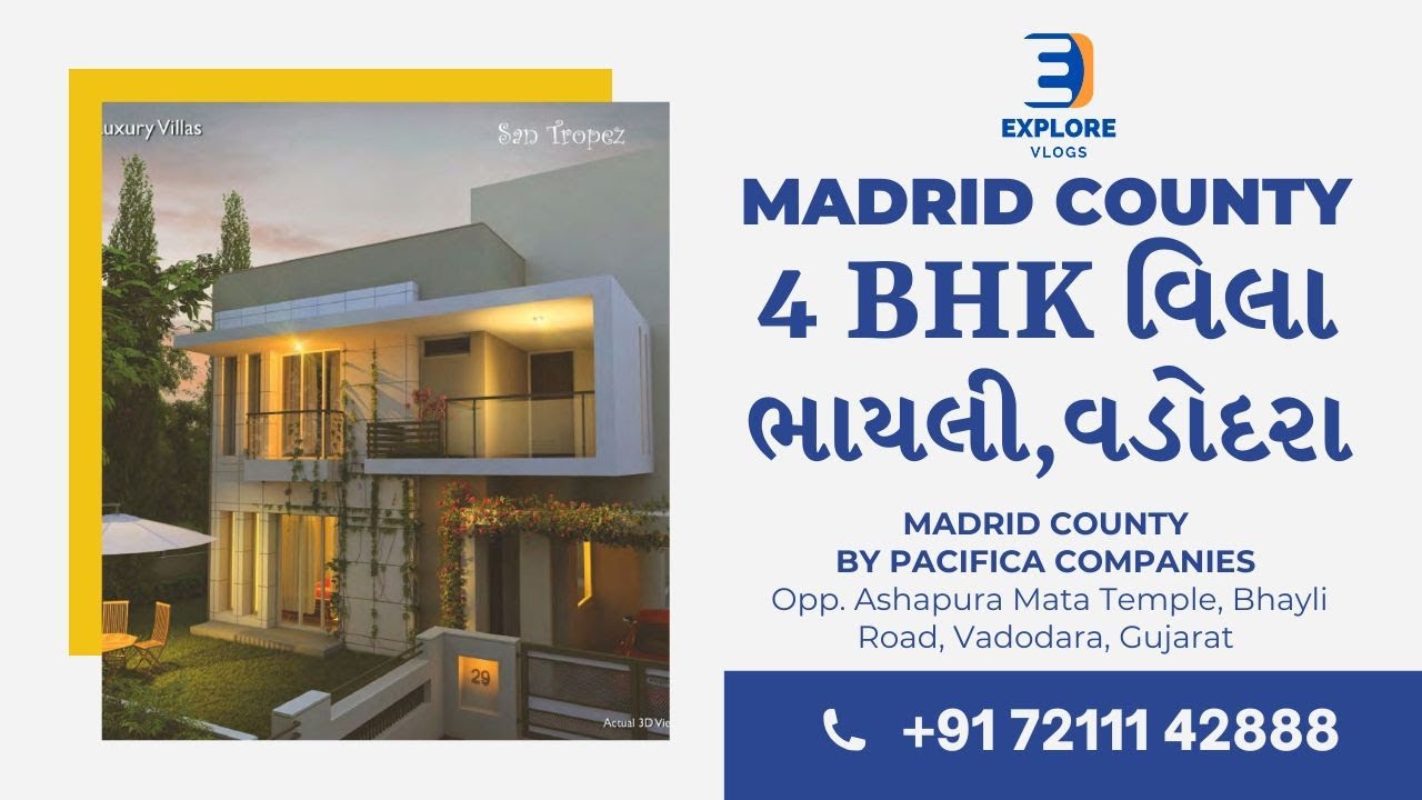 4 BHK Duplex Villa Vadodara | 4BHK Villa Bhayli Vadodara | San Tropez Madrid County