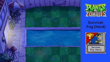 Plants vs Zombies Survival Mode #9 - Survival: Fog (Hard)