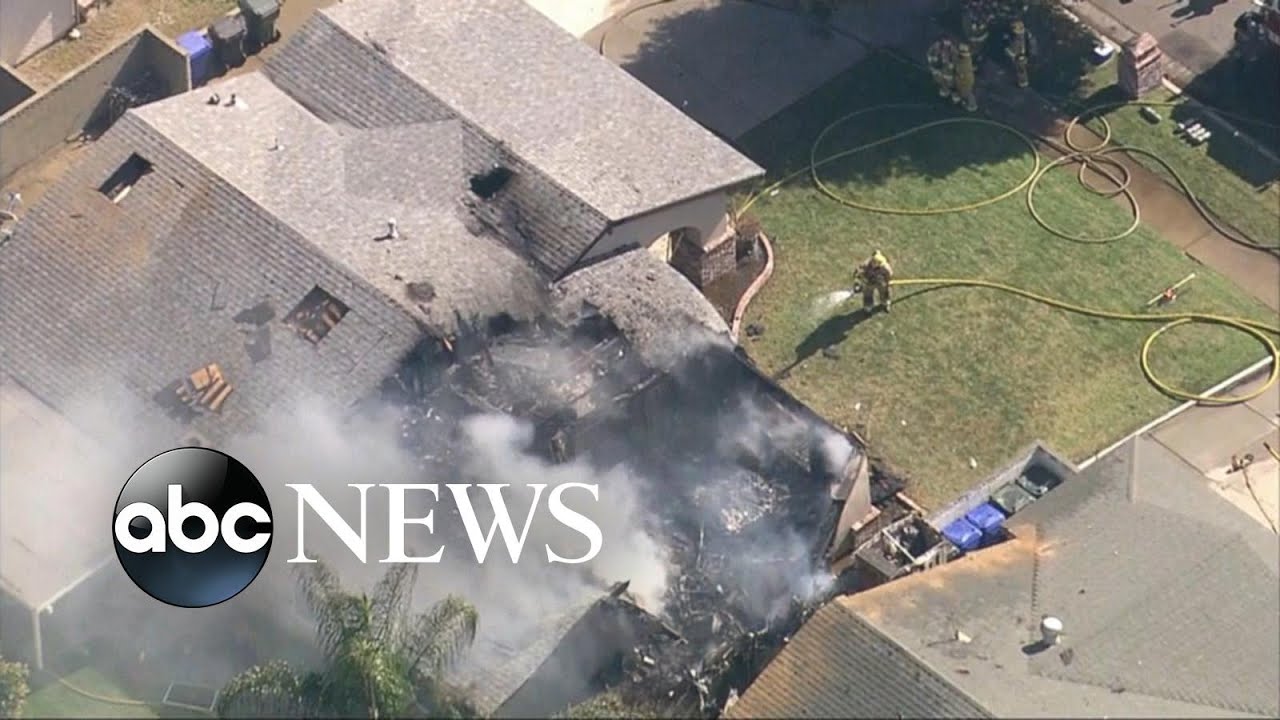 Father and baby escape home after deadly plane crash in California