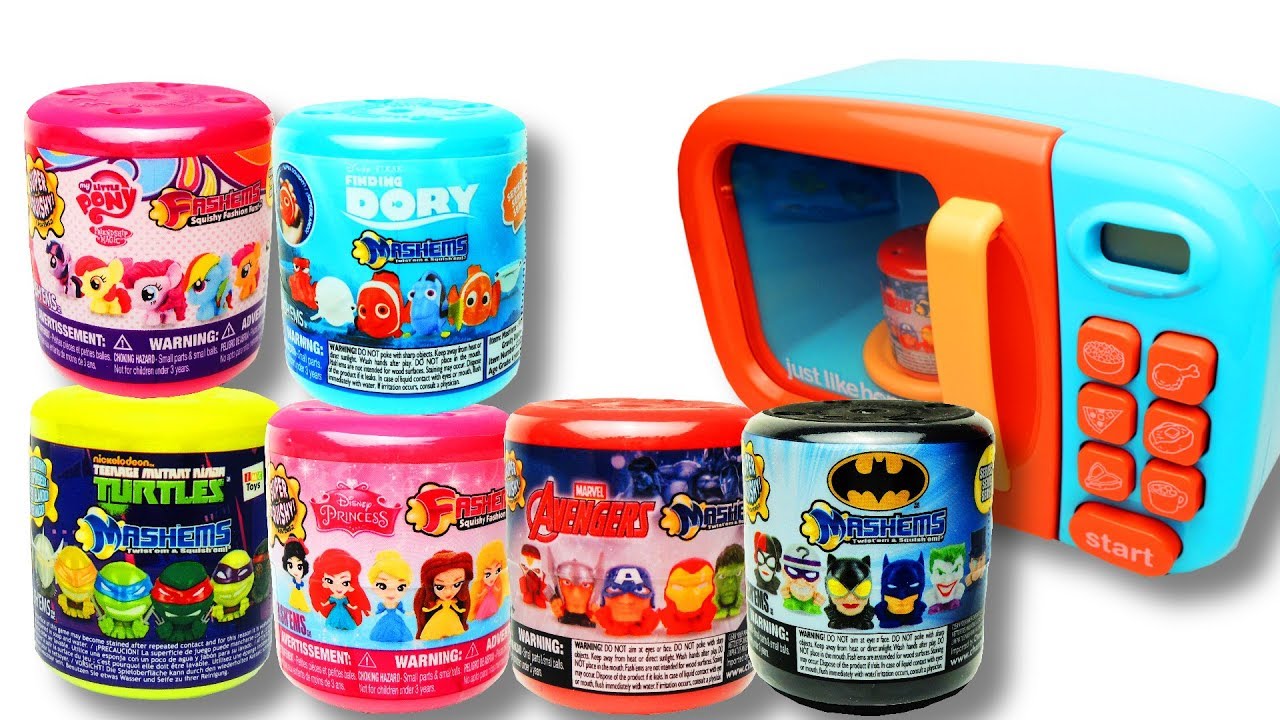Toy Microwave Oven Mashems Fashems Opening MLP Disney Princess Dory Batman