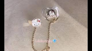 Hello kitty swarovski pacifier and clip
