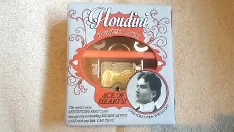 Houdini Puzzle Lock Ace Of Hearts! Cast Metal Puzzle Sealed Box View 21.09.16