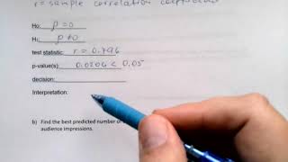 1503 Hypothesis Test for Correlation and Example 3