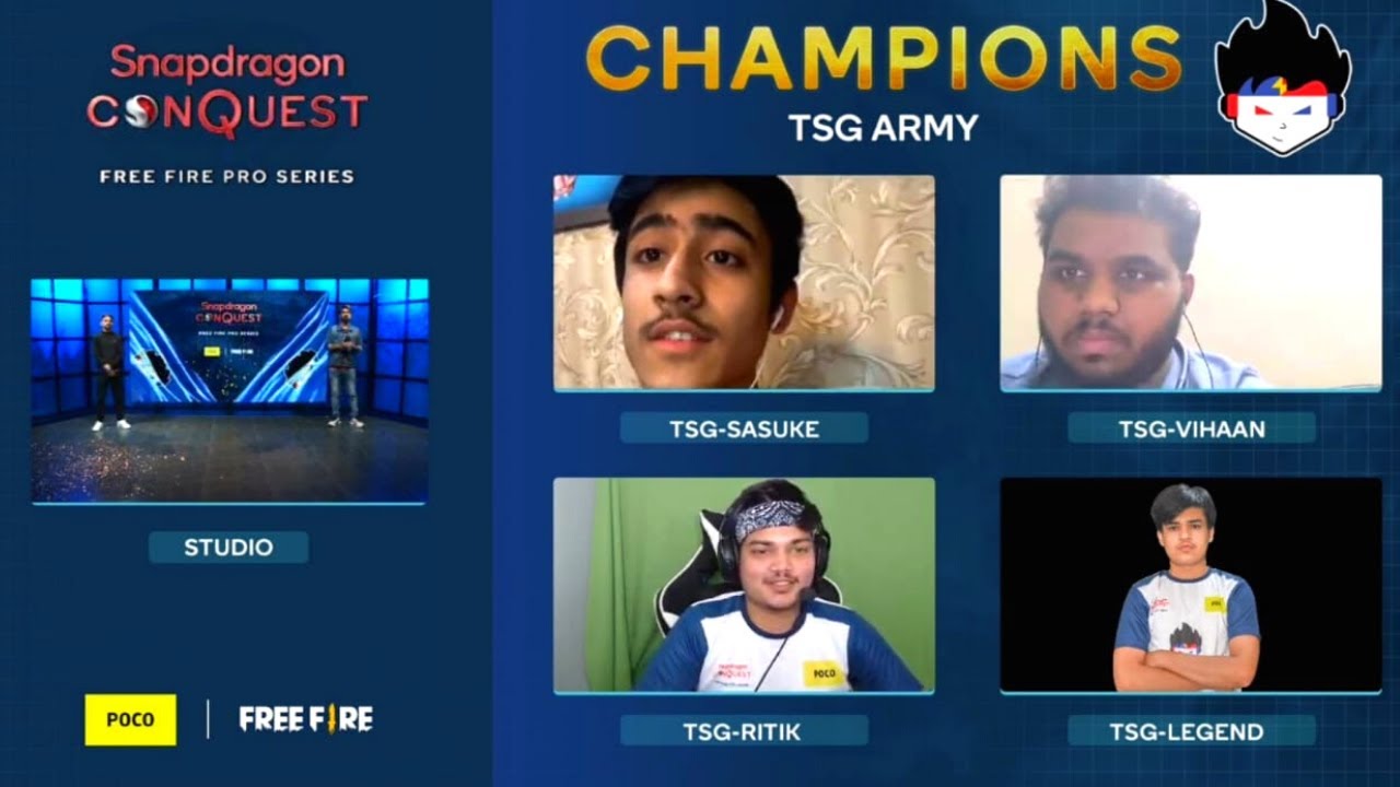 TSG army interview after winning snapdragon conquest season 2 Grand Finals | Garena free fire