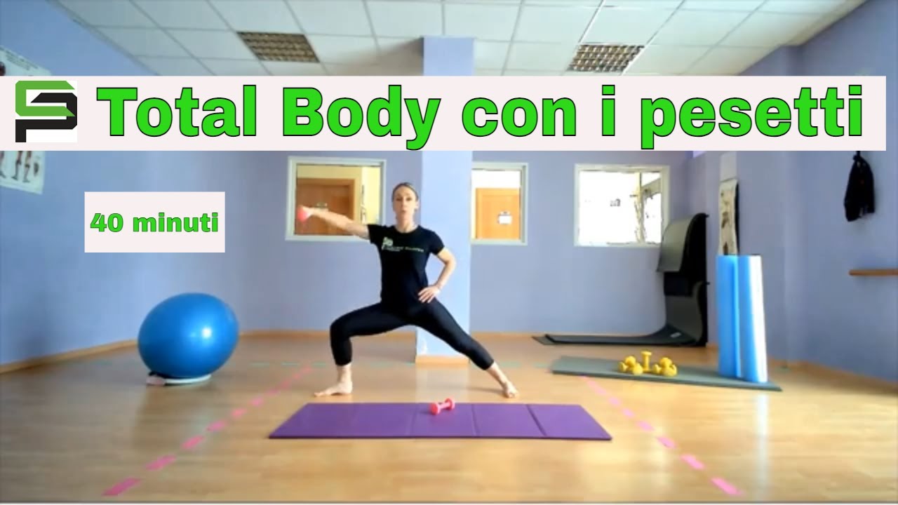 Pilates con pesetti - Pilates con bottigliette d'acqua - Total Body braccia gambe addome