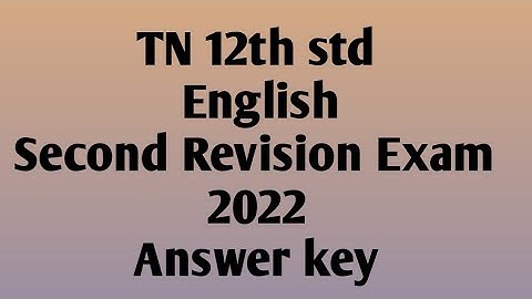 TN 12th std |Second revision exam 2022 |english answer key |march 29 @High tech