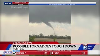 Tornado observed in Rush County during storms