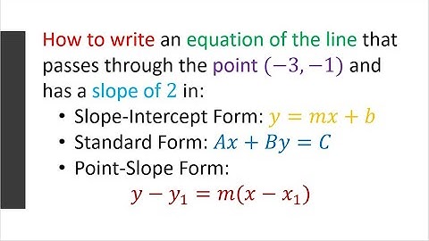 How to Write Equation of a Line Given a Point and Slope in ALL Forms!