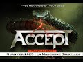 Accept   2023 01 15   La Madeleine, Brussels, Belgium Full Show