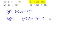 Subtraction of Integers by Adding Additive Inverse of Integer
