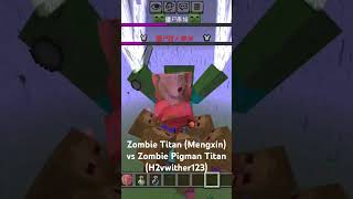 Zombie Titan (Mengxin) vs Zombie Pigman Titan (H2vwither123) #minecraft #minecraftmobbattle