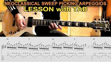 Sweep Picking Arpeggios GUITAR LESSON with TABS | Neoclassical Style |